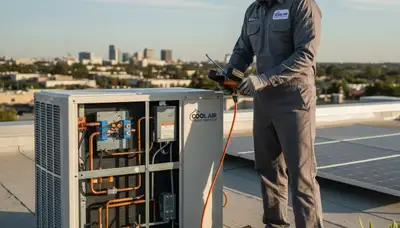 Technician performing AC repair in Orlando FL for Five Star Cooling homeowners