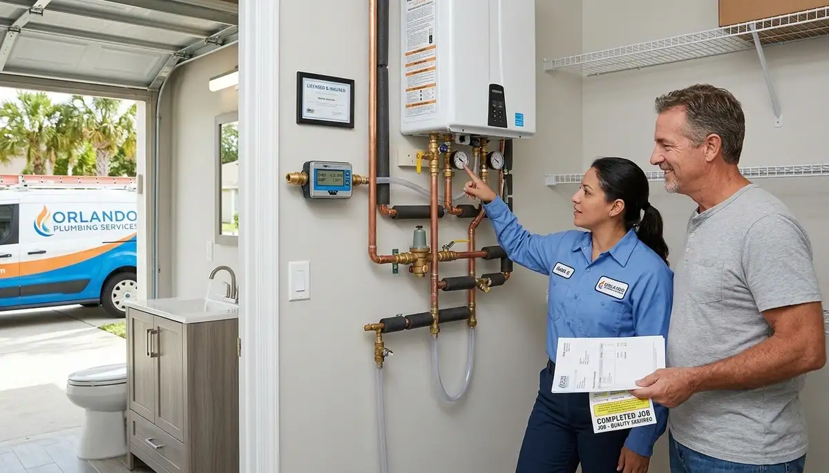 Completed professional plumbing installation by AC repair experts in Orlando, FL home